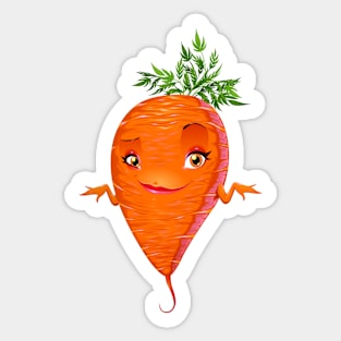 Carrot Cartoon Funny Sticker